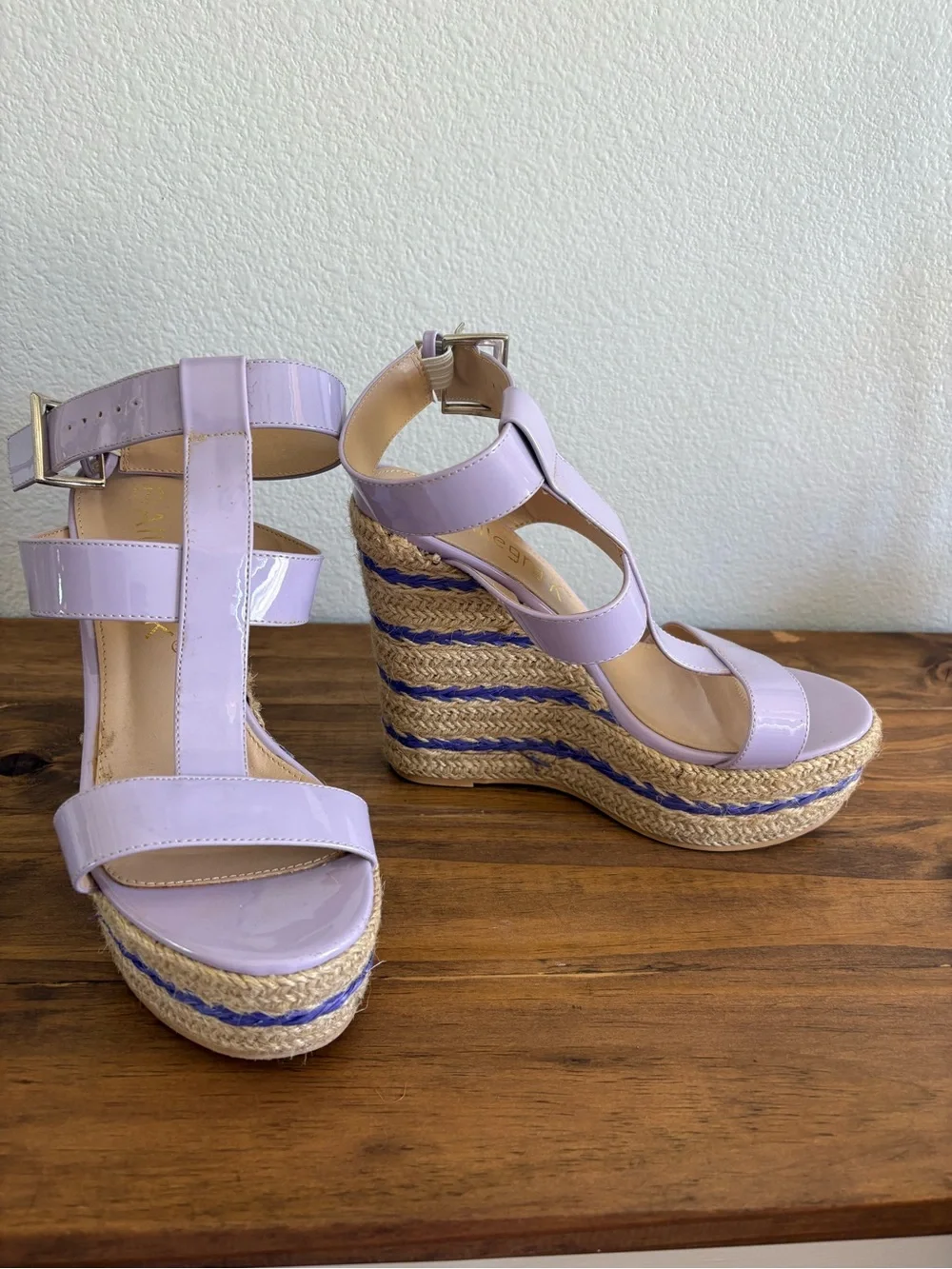 Lavender Wedge Espadrille Sandals - Women